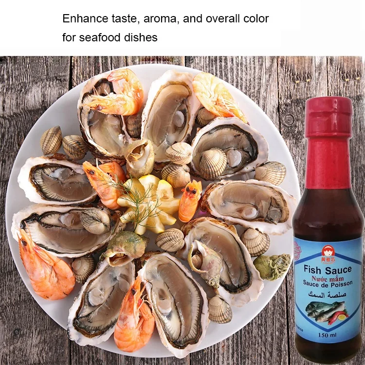 Natural Brewed Sea Fish Seasoning Sauce Pickled Superior Condiment Sauces Factory Sales Fermented Arabic Halal 150 ml Fish Sauce