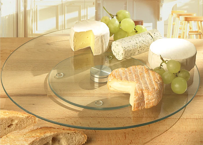 rotating tempered glass lazy susan cake turntables