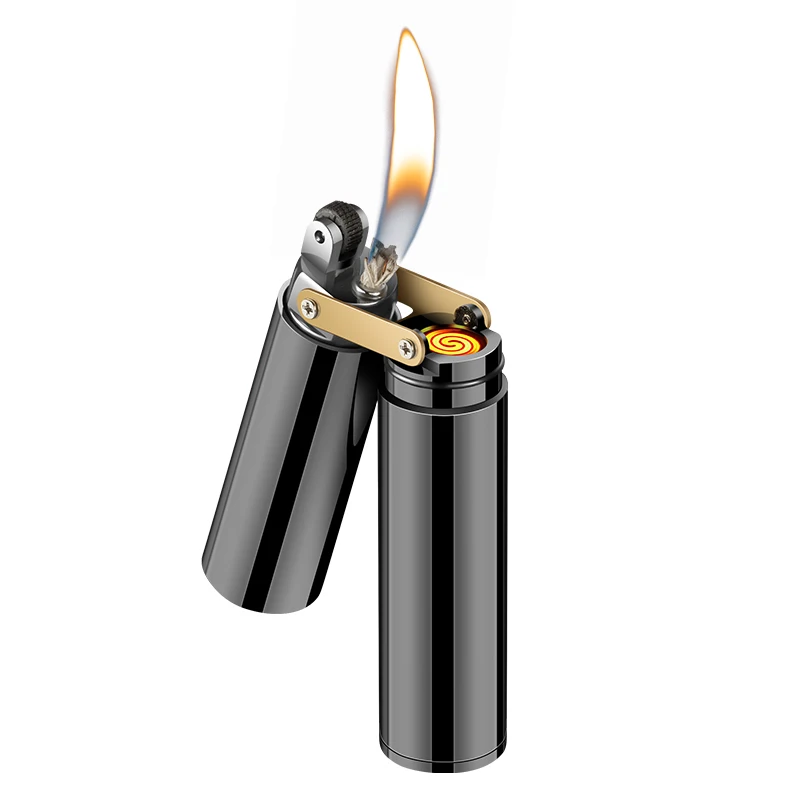 New arrivals creative Nunchakus design multi-function lighter USB charging heating coil classic flint ignition kerosene lighters