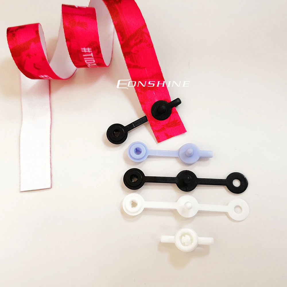 Bulk Disposable Snap Fasteners Wristband Closure Lock Clap One Time Use Plastic Locking Clip