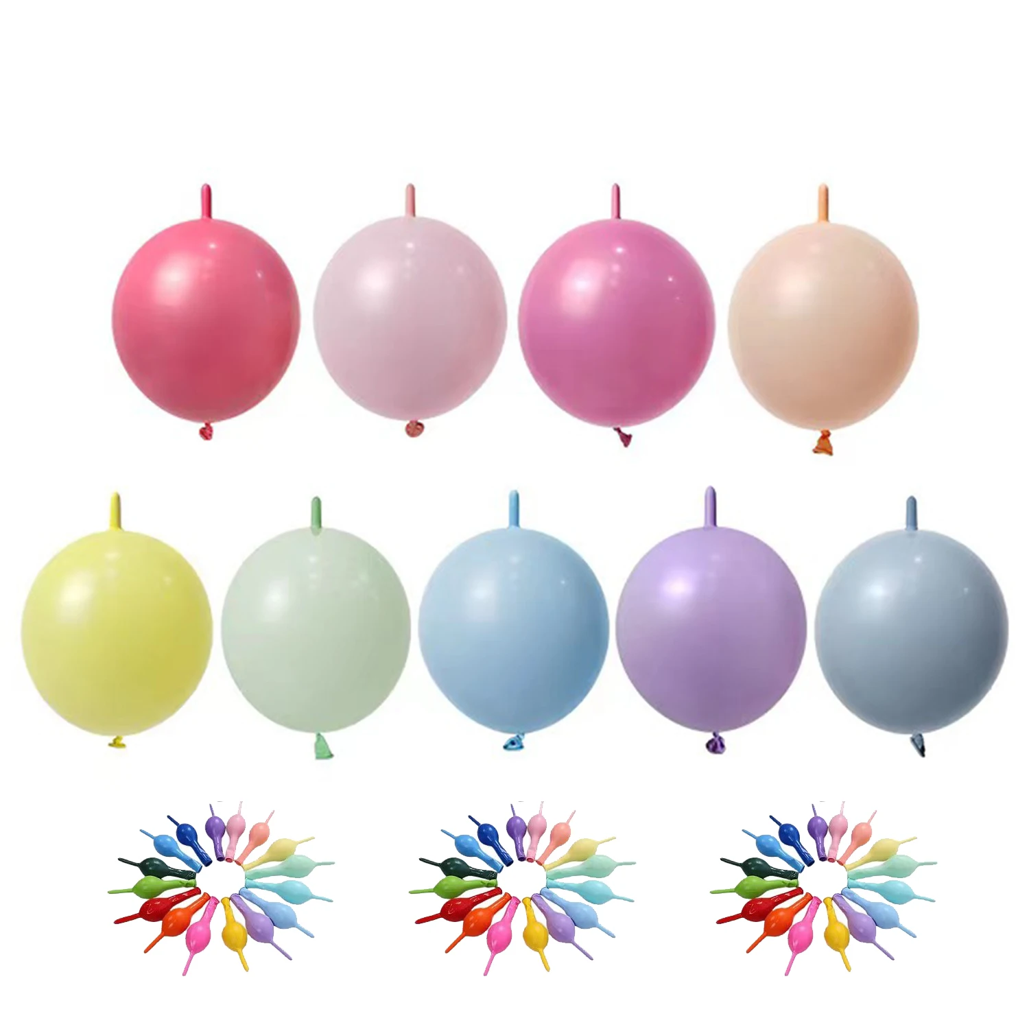 6 10 12inch Macaron tail balloon Linking Tail  easy to connect Link o Loon latex balloon Macaron balloon for Party Decoration