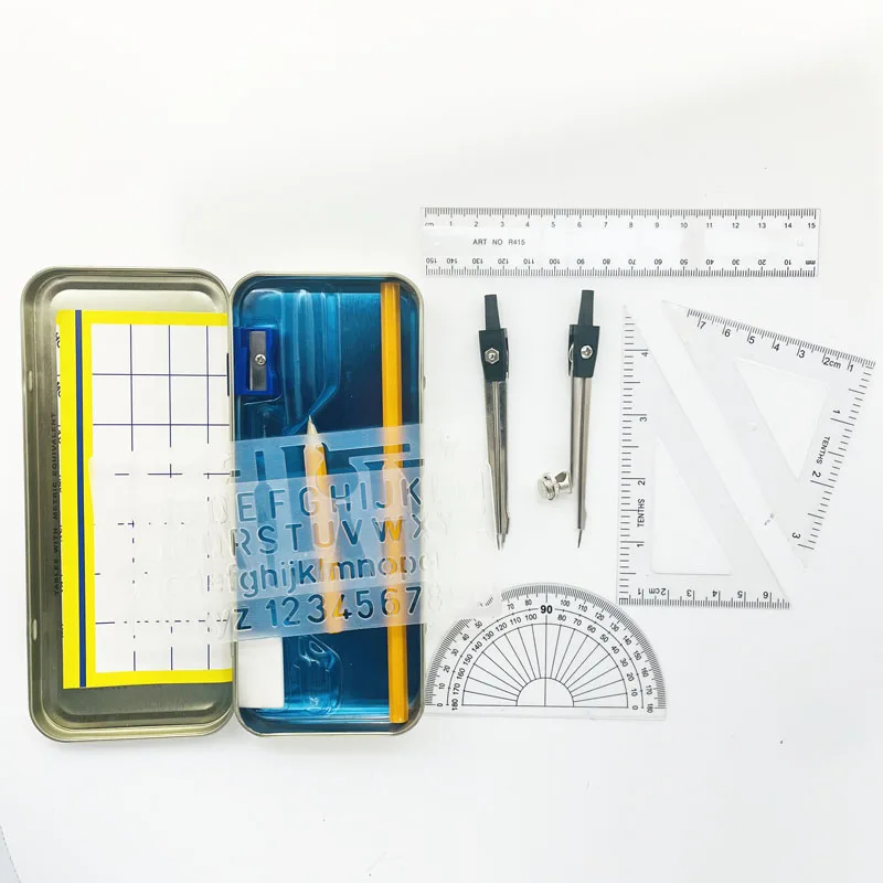Ghana Market Hot Selling Best Quality Cox Marshal Math Sets with Zinc Compasses Inside