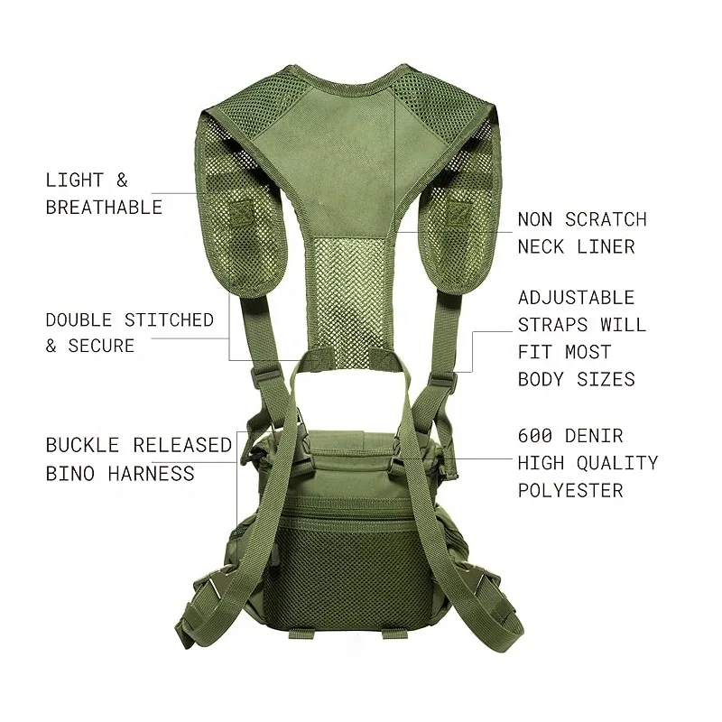 Custom Binoculars bag Durable Bino Backpack Portable Binocular Pack Comfortable Chest Binocular Harness for Hunting
