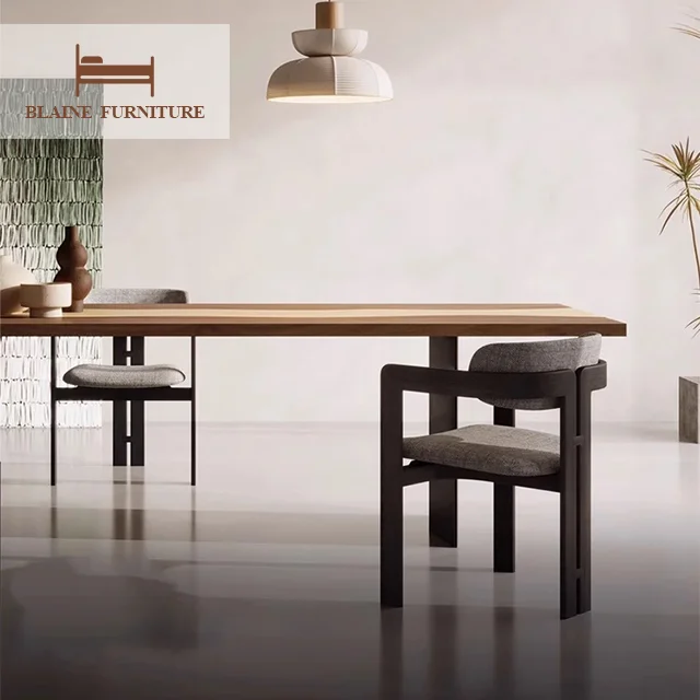 Light Luxury New Chinese Modern Hotel Cafe Business Reception Chair Dining Table Sets Wooden Restaurant Dining Chair