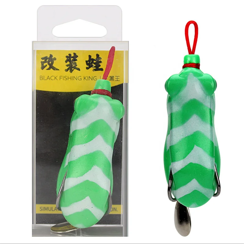 Topwater Frog Whopper Plopper Fishing Lures Hard Artificial Bait with Rotating Soft Tail Pike Fishing Tackle Lure