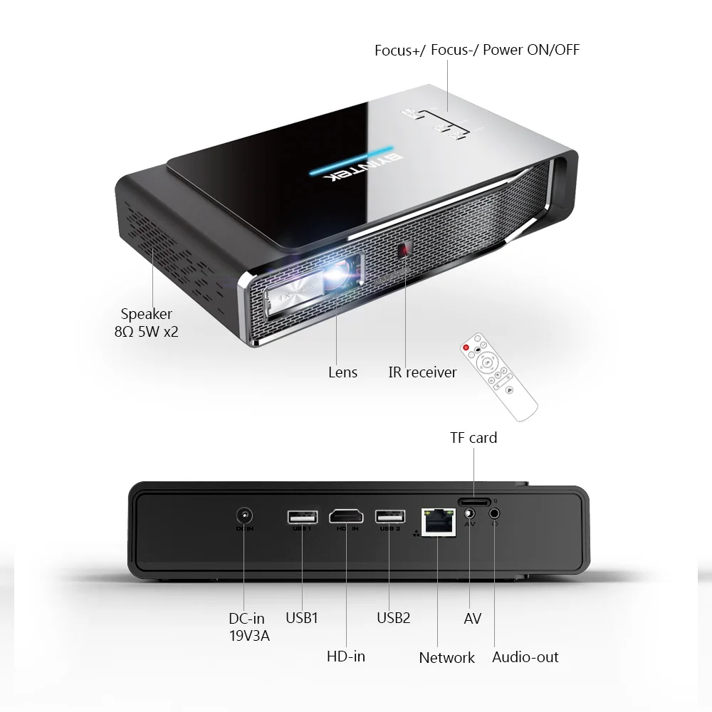 Оптовая продажа с завода портативный 3D-проектор BYINTEK R15 Wi-Fi 4K мини-проектор на Android для домашнего кинотеатра проектор семейной