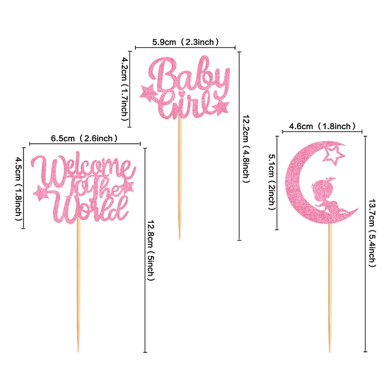 Welcome to the world baby boy 12pcs baby shower cake topper baby shower decorations for boy