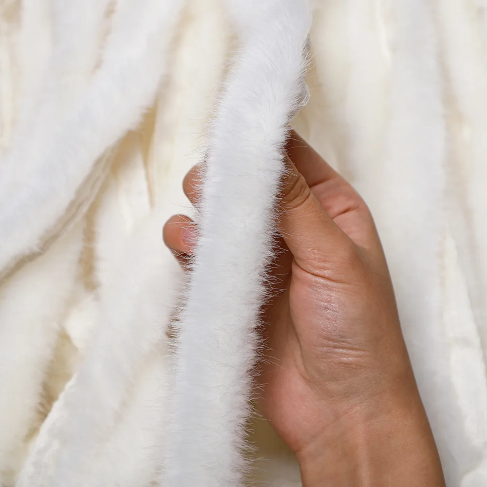 3cm Width Customized Raccoon Fake Fur Trim Mink Fur Trimming Faux Fur Trim