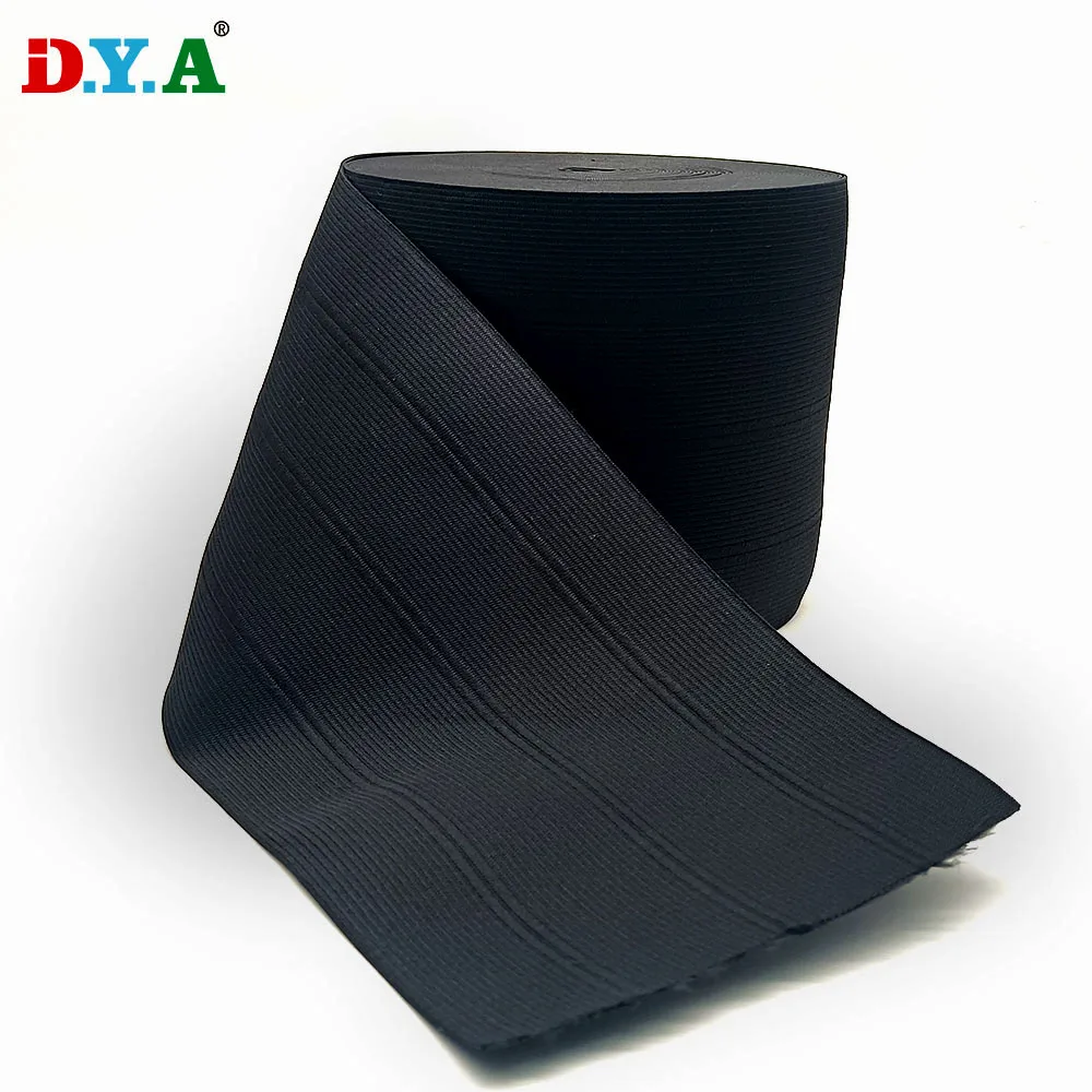 138MM Black Widen Knit Ribbon Three Folds Knitted Elastic Belt For Publicity Sails Teardrop Banners Beach Flags