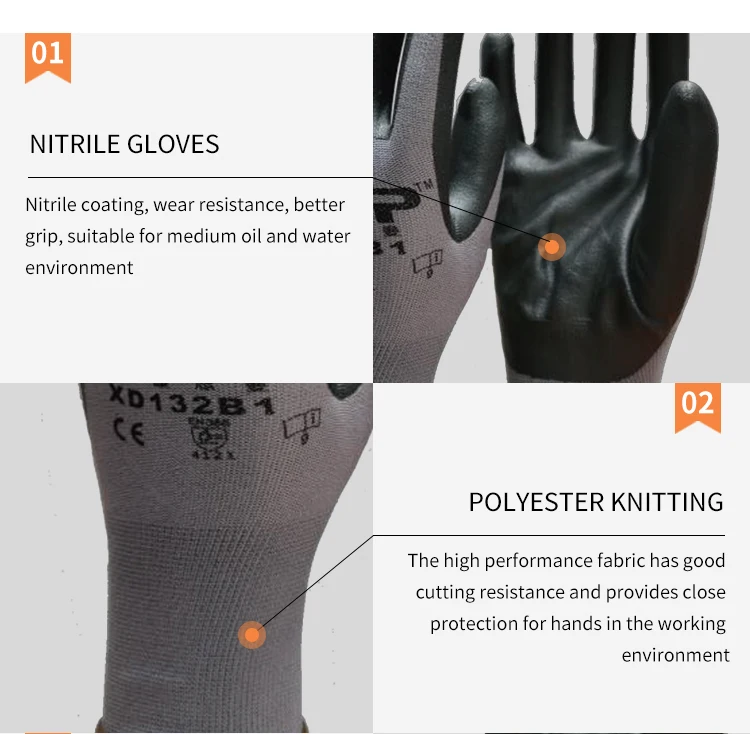 Industry housework CE EN388 safety gloves construction work hand glove safety