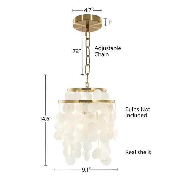 American style  Modern  white round  capiz  seashell  chandeliers  philippines natura shell lighting