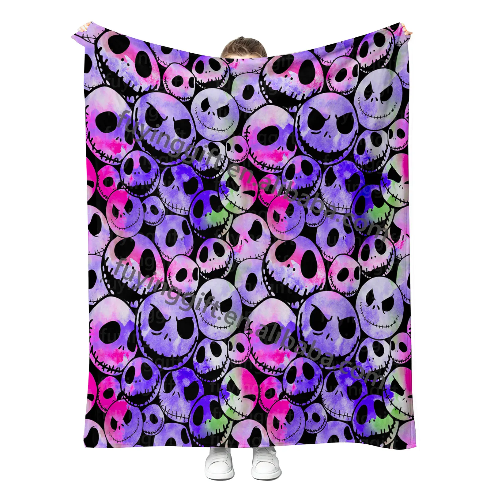 Customized 3D Print Christmas Halloween Movie Character Plush Blanket Super Soft Fluffy Winter Holiday Throw Blankets