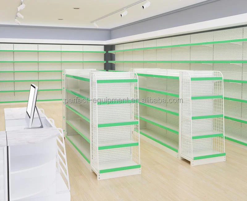 White heavy supermarket shelf display racks sell metal store shelves display racks snack accessories shelf in supermarket