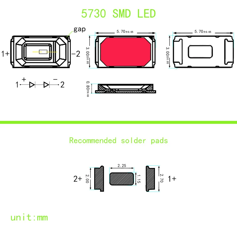 5730 smd growing led 2v aluminium 1w pink datashee dot phosphor emitting 0.25w yellow for indoor plant grow lights strip lamp