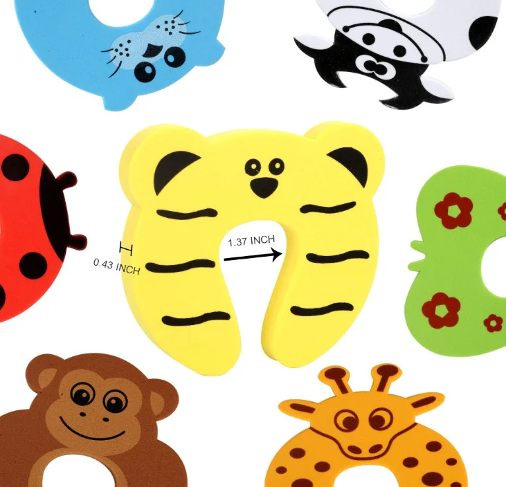 Finger Pinch Guard Cartoon Animal Door Stop Soft Foam Cushion Baby Finger Protector