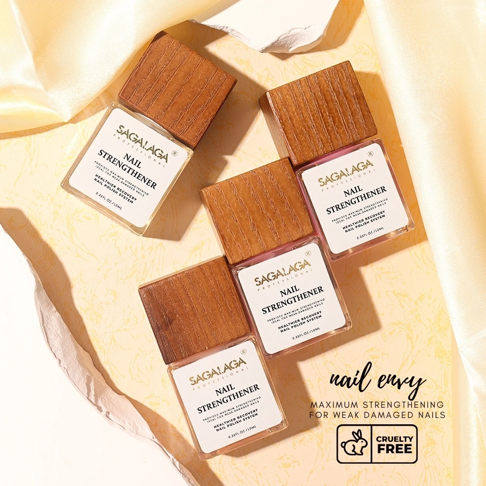 SAGALAGA Quick Dry Natural pink Nail Strengthening Nail Polish Product Nail Growth Enhancement Gel Polish No Lamp Machine