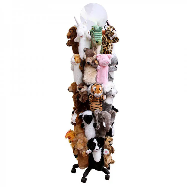 Finger Toy Display Rack Free Standing Puppet Tree Stand Holds 20 Puppets