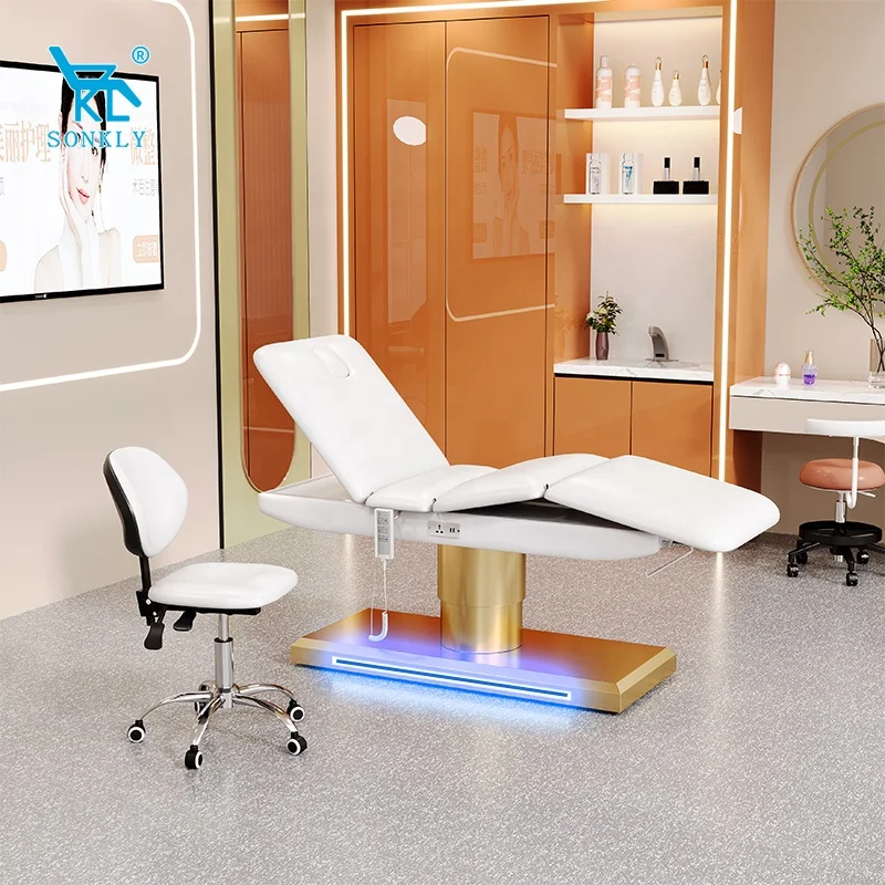 SONKLY New 3 Motor Heated Electric Facial Aesthetic Massage Bed Medical Spa Treatment Table for Beauty Salons