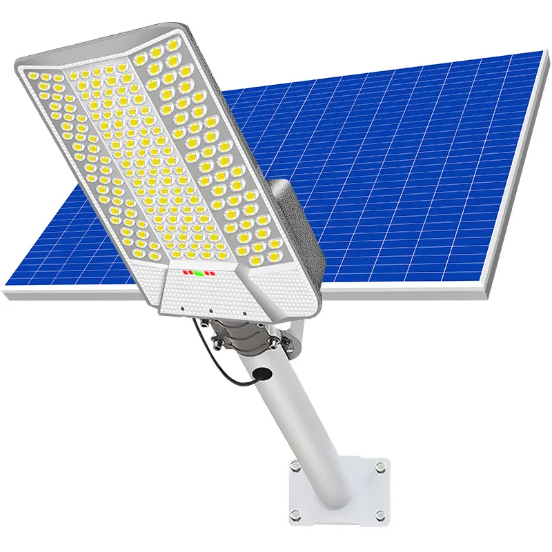 #NY 1000W Intelligent LED Solar Street Light Long Screen Three-Sided Metal Lamp IP67 Courtyard Lighting with Light Control Road