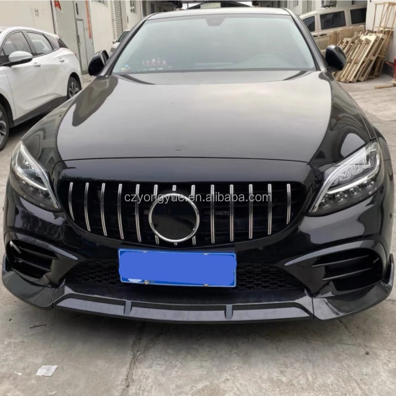 Front Spoiler Front Bumper Lip Front Lip for Mercedes BenZ C Class W205 2015-2018