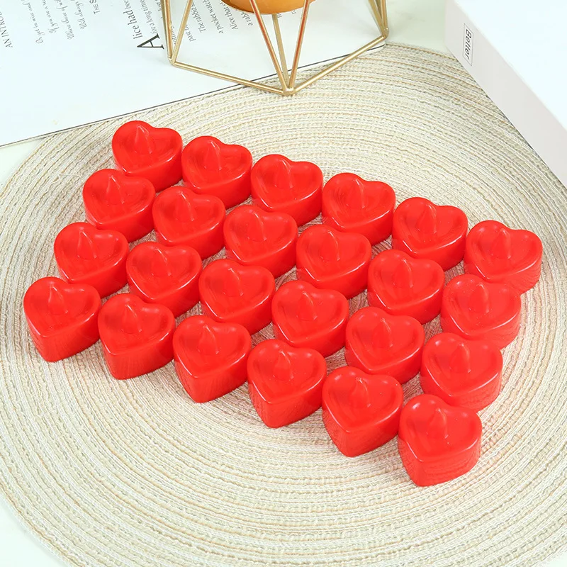 Valentine Day Heart Shape LED Tealight Candles Romantic Love LED Candles Candles with Battery
