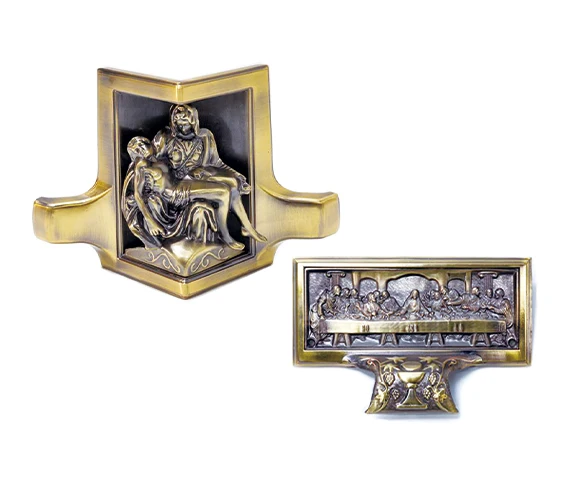 C032 Last supper metal casket handles used for wooden herrajea para ataudes