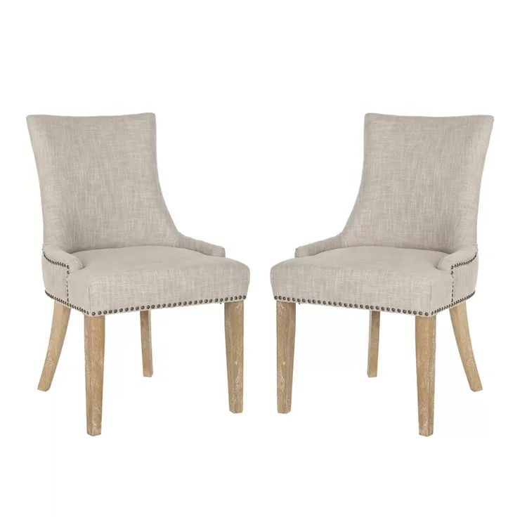 Modern Classic Design Room Furniture Table  Wood Legs Fabric Upholstered Dining Chair