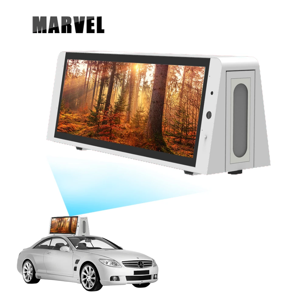 waterproof outdoor digital signage screen totem car hd taxi top LCD advertising display