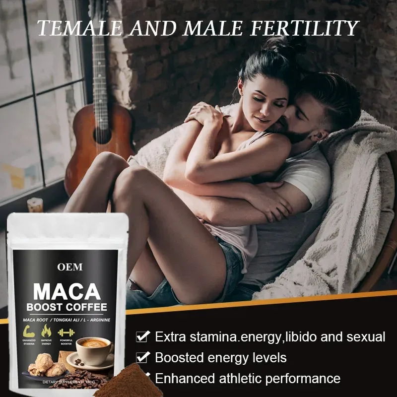 OEM/ODM/OBM травяной здоровый жизнеспособный растворимый черный кофе мака Рейши органический порошок энергии для мужчин