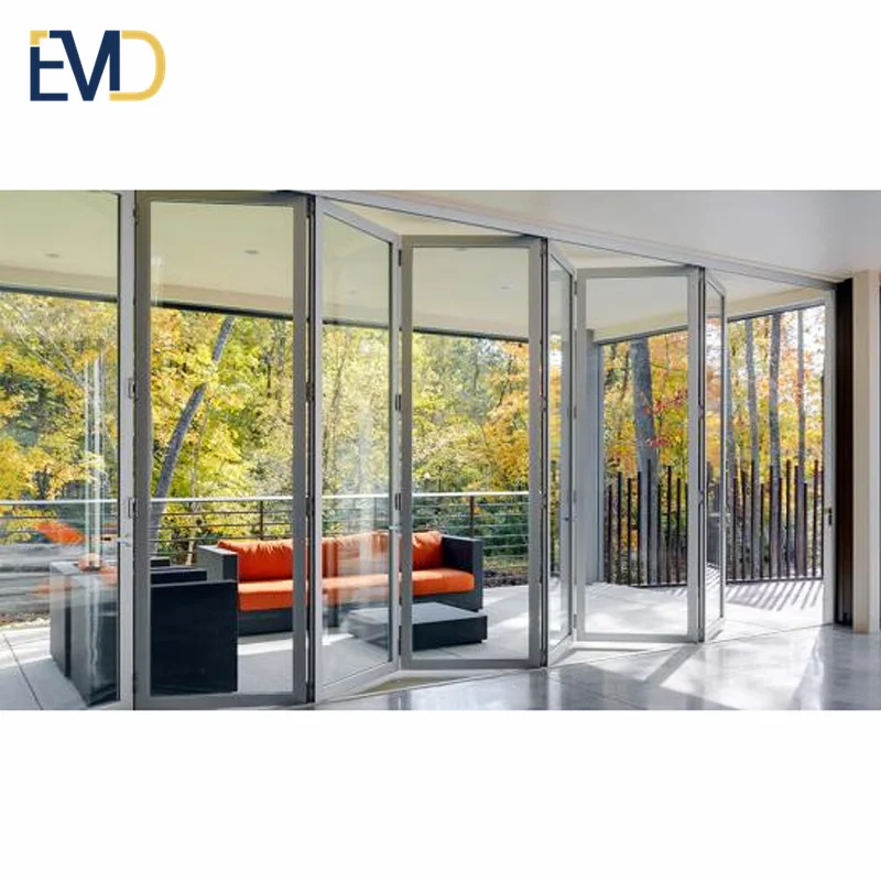 Современный стиль новый дизайн вилла звукоизоляционные алюминиевые балконные двустворчатые дверные профили от производителя