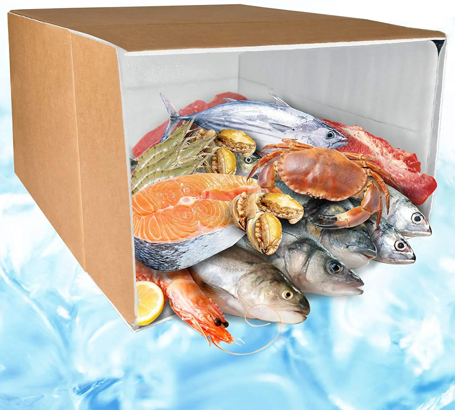 Double Insulated Carton with Foil Insulated Bag Liner Small Mailing Box Shipping Box for Mailing Shipping Packing Moving