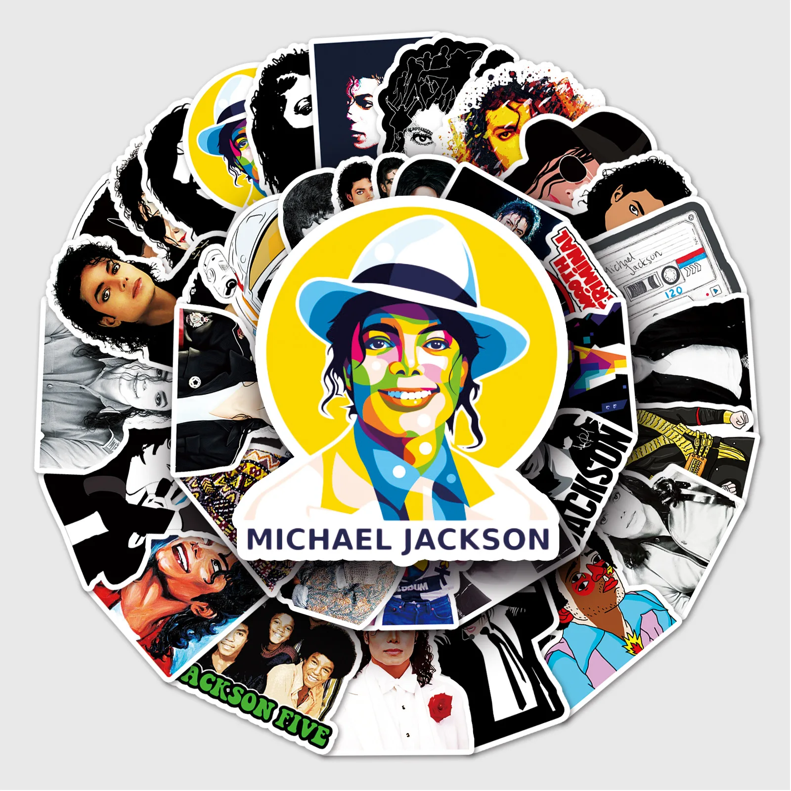 51pcs High Quality Laptop Ipad Self-adhesive Singer Sticker Vinyl PVC Michael Jackson Stickers Wholesale