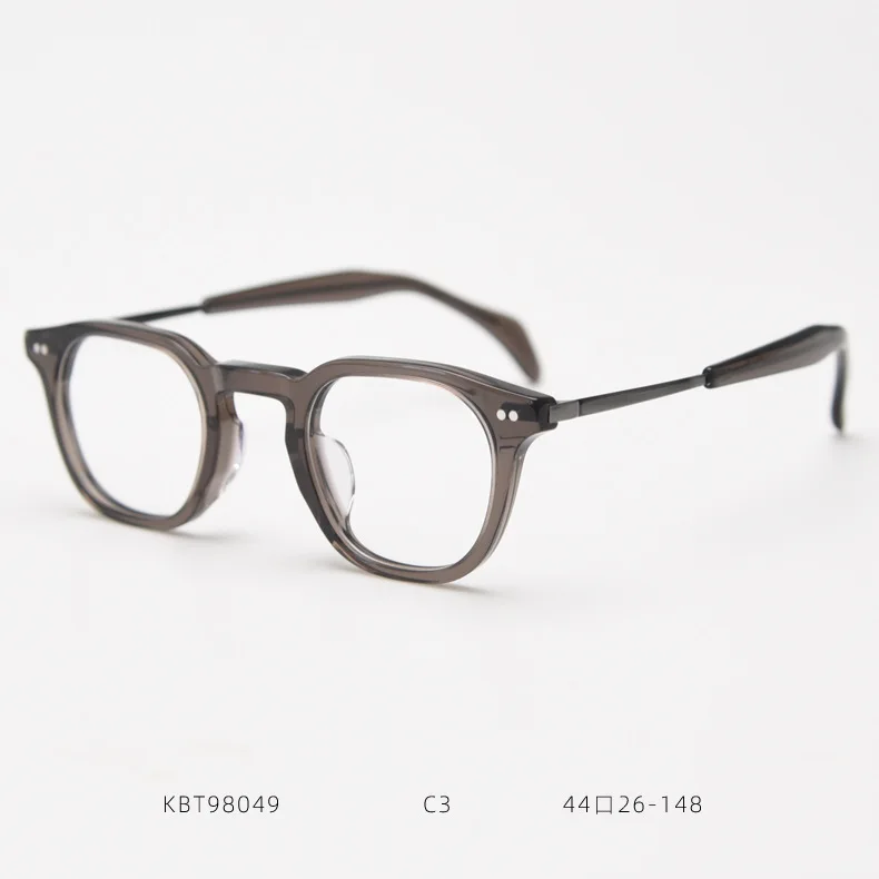 2024 Japanese Brand Titanium Eyewear Luxury Round Ultra Light Spectacle Irregular Glasses for Man acetate glasses frame