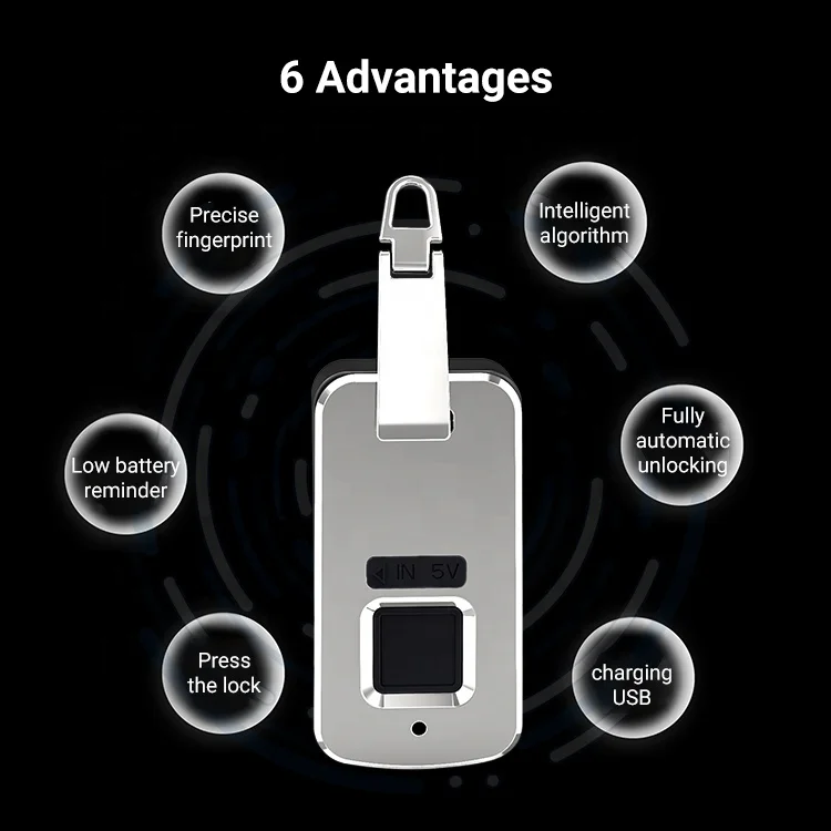 Latest Smart Men Top Quality Small Luxury Fingerprint Lock For Men Bag Fingerprint