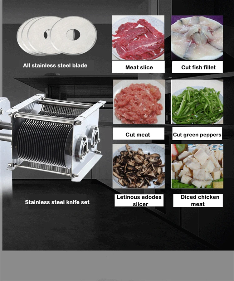 Wholesale China Industrial Commercial Fully Auto Table Top Fish Fresh Raw Meat Shredded Thin Sliced Slicer Dicer Machine Sale