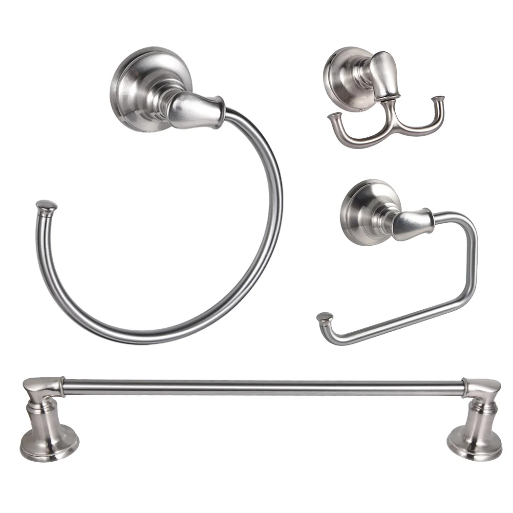 Simple Stainless Steel Double Towel Hook Robe and Hand Towel Hanger with Heater for Home Kitchen Hotel-Nickel Finishing