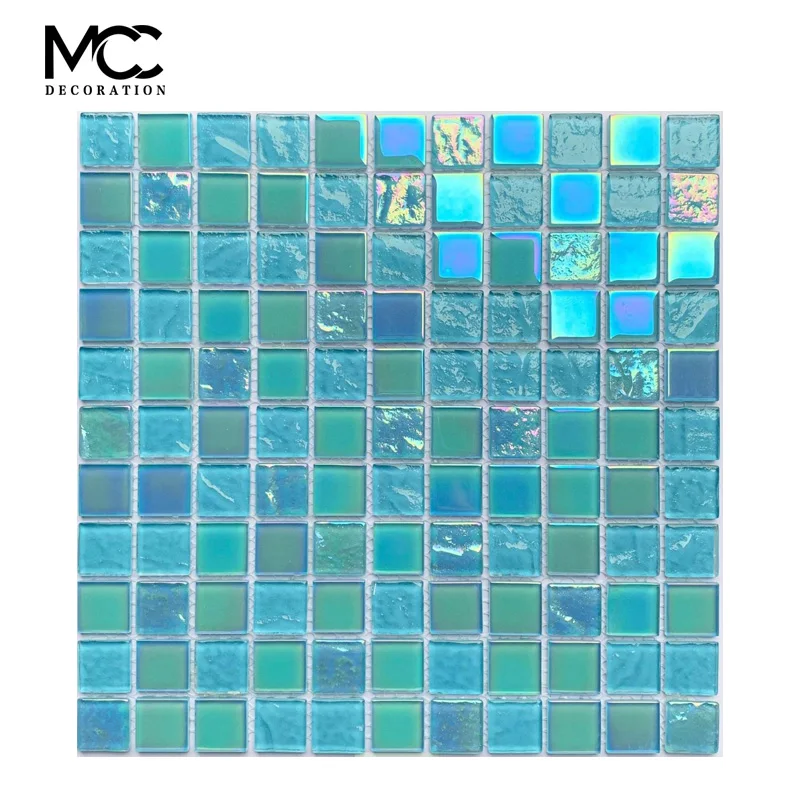 Luxury White Glass Mosaic Tile Modern Design Square Pattern for Bathroom Outdoor Living Room Background Walls for Luxury Style