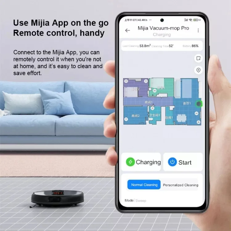 Xiaomi Mijia Robot Vacuum Cleaner Pro AI intelligent Recognition 3D Intelligent Dual Processor Surge In Suction