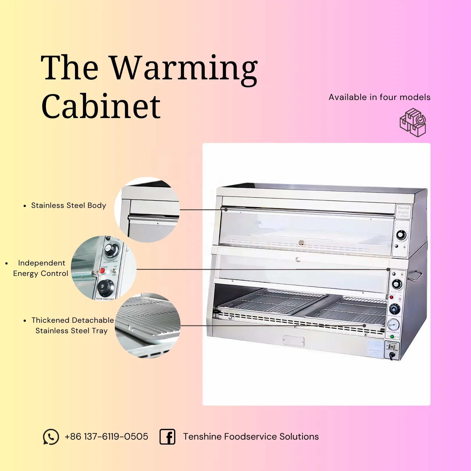 TENSHINE KFC Style Display Warmer Two Tier Auto Fill Water Stainless Steel for Broast Chicken and Food Display