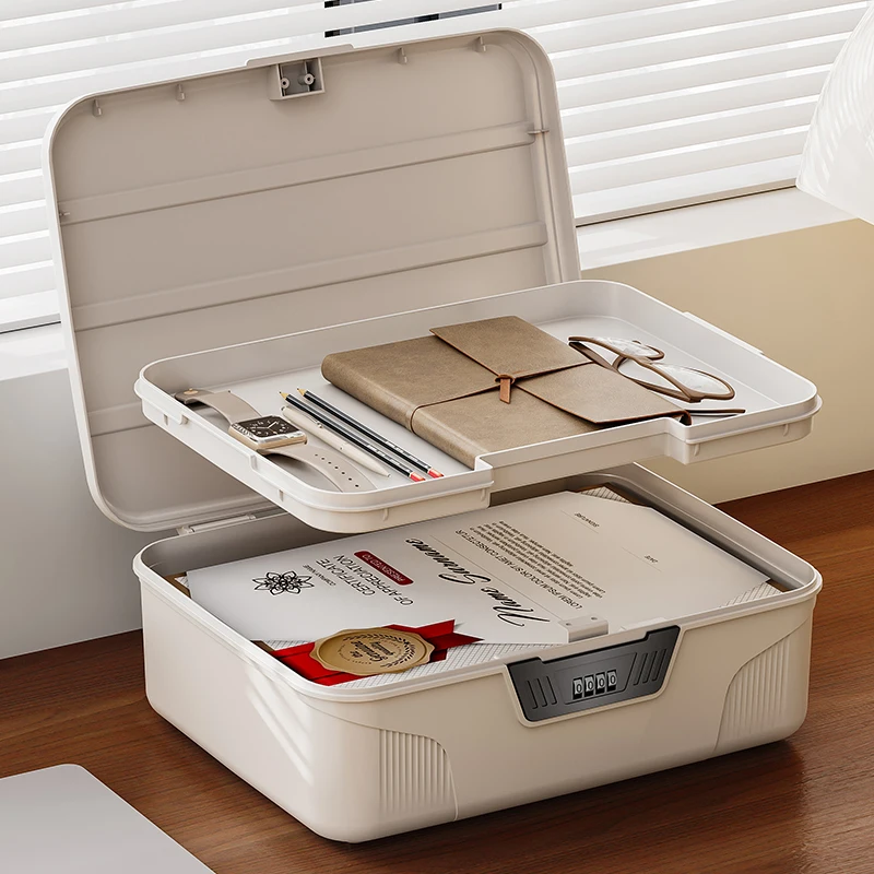 Password Storage Box Home Privacy Documents Storage Box with Lock Valuables Student Cell Phone Small Safe Deposit Container