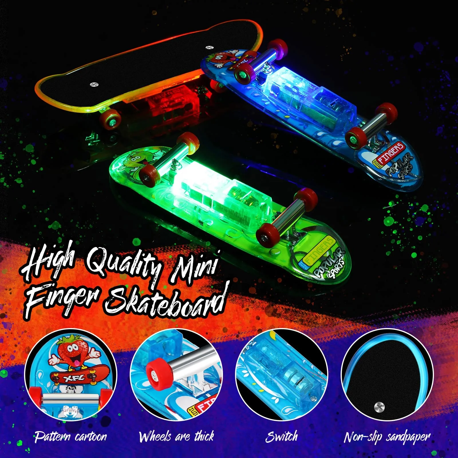 professional skateboard track brasil mini finger sports skateboards finger skate boarding mini finger led skateboard