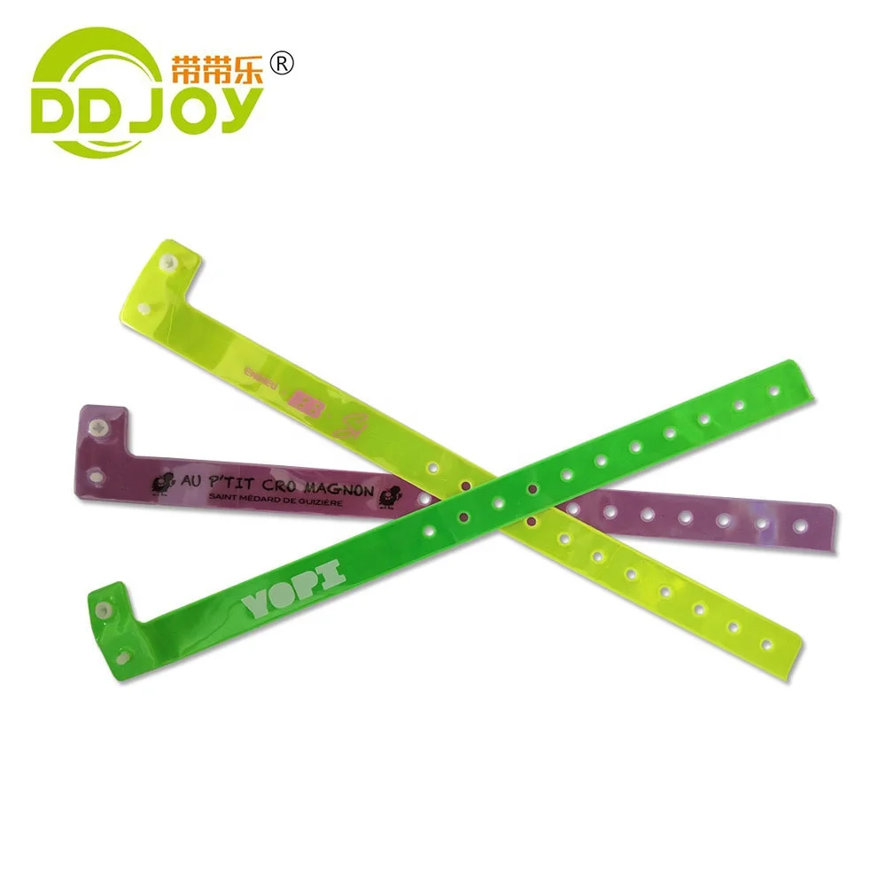 Reflective Wristband Plastic Vinyl Id Wrist Band Printing With Custom Logo