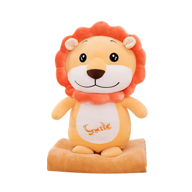 
Cartoon Animal Cow Blanket Customized Woven Customs Lion Pillow Blanket 