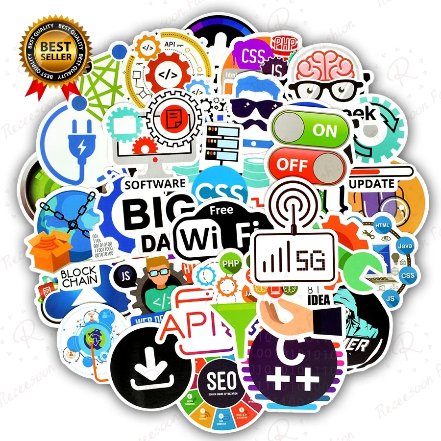 50 шт. программирования серии декоративные наклейки на ноутбук чемодан мультфильм ПВХ стикер стены украшения дома Наклейка на холодильник