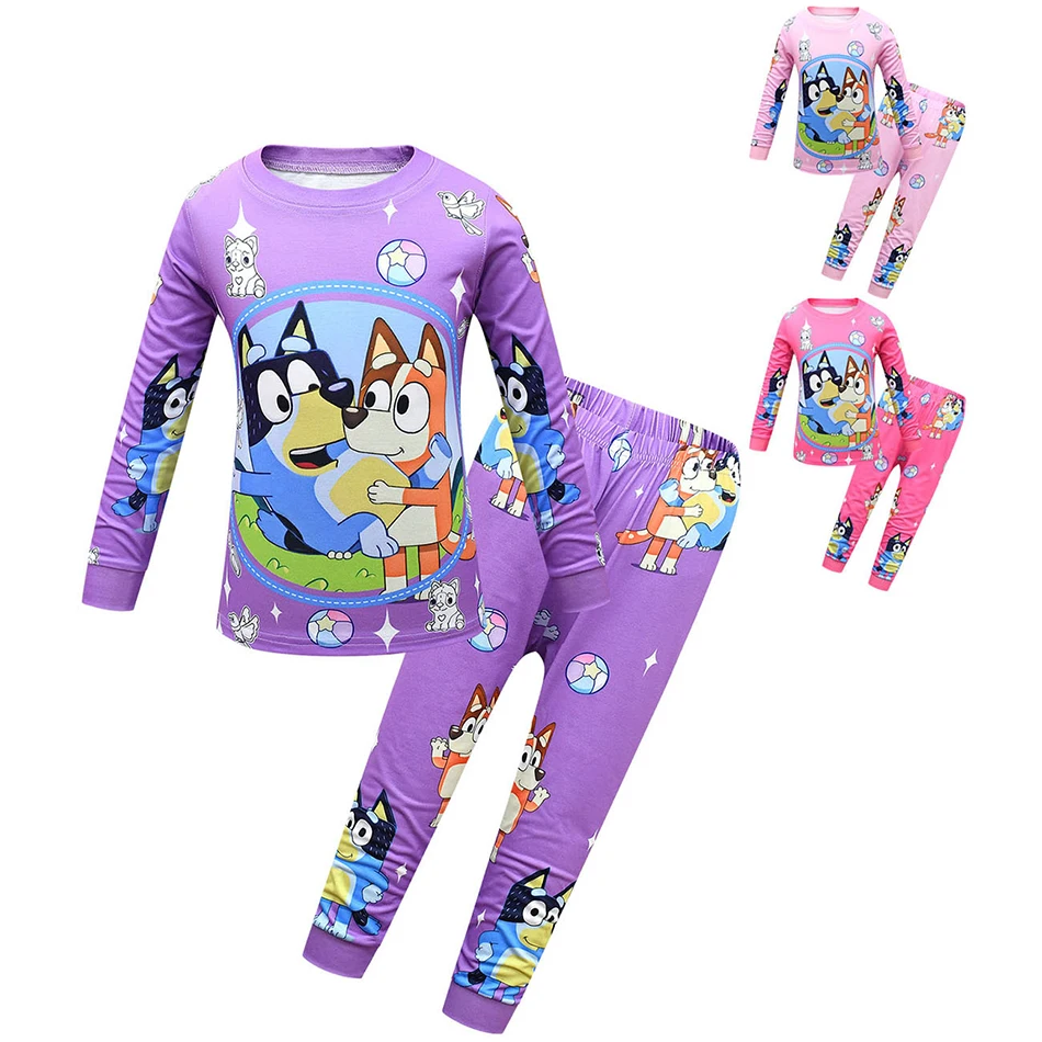 
Spring Autumn Kids Clothing Bluey Pajamas Sets Baby Home Wear 2 pieces Baby girl Sleepwear 
