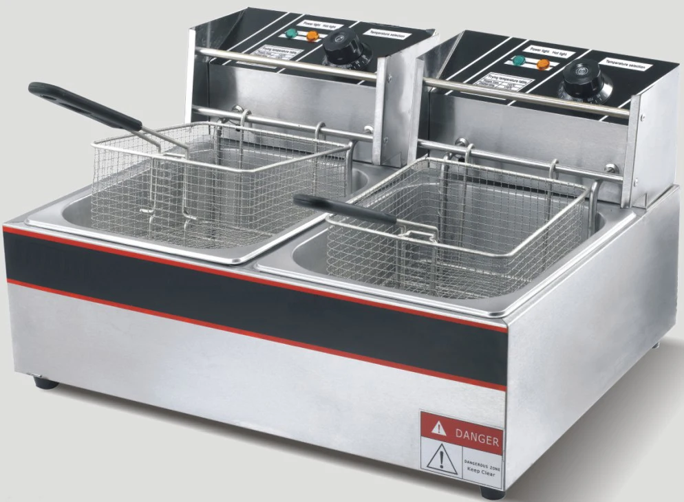 Коммерческая электрическая фритюрница с 6 л + 6 л