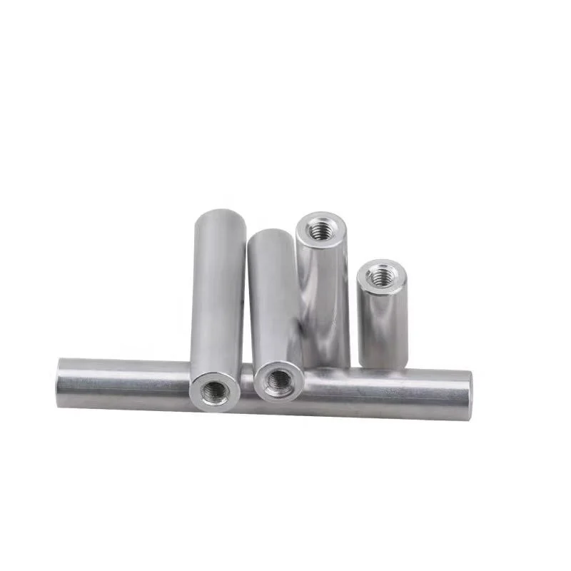 Customized high quality 7075 T6 round extend long colourful anodized threaded aluminum spacers