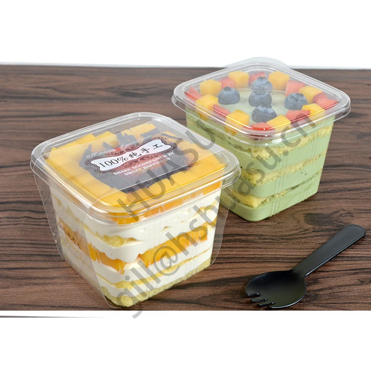 High quality transparent cake food blister tray packaging box dessert plastic small box dessert cake plastic containers