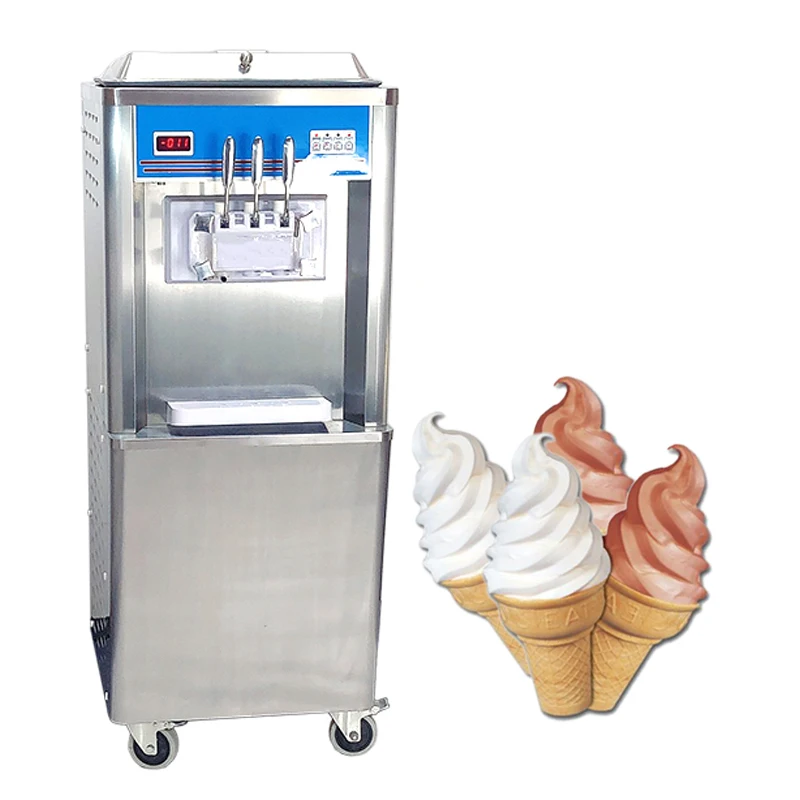 Factory Price Vertical Soft Ice Cream Machine Business Use Standing Ice Cream Maker With 3 Flavors