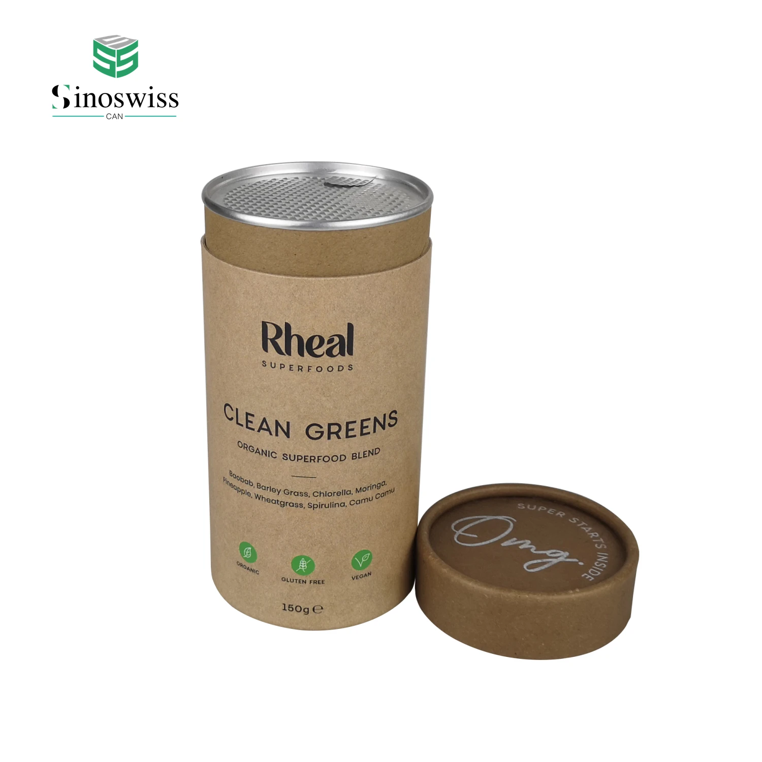 Free Sample Paper Packaging Tube Food Airtight Peel off Lid Protein Powder Coffee